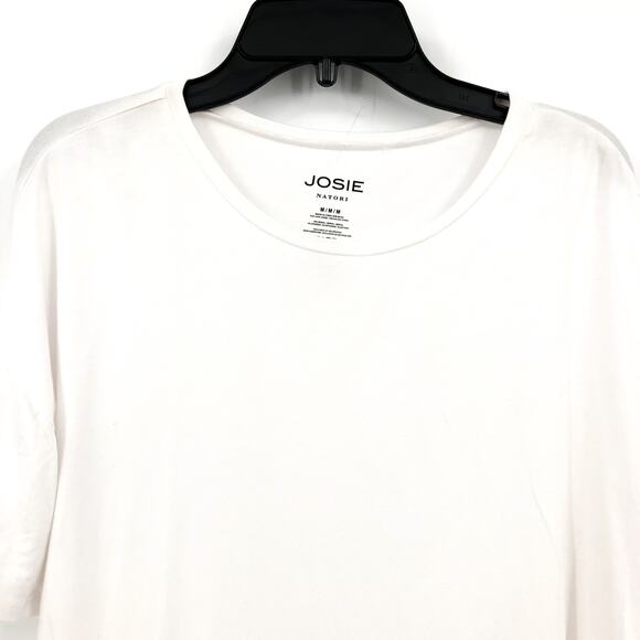 JOSIE NATORI Women's Layering Elements Boxy Tee M White Stretch Round Neck NWOT - Picture 5 of 9